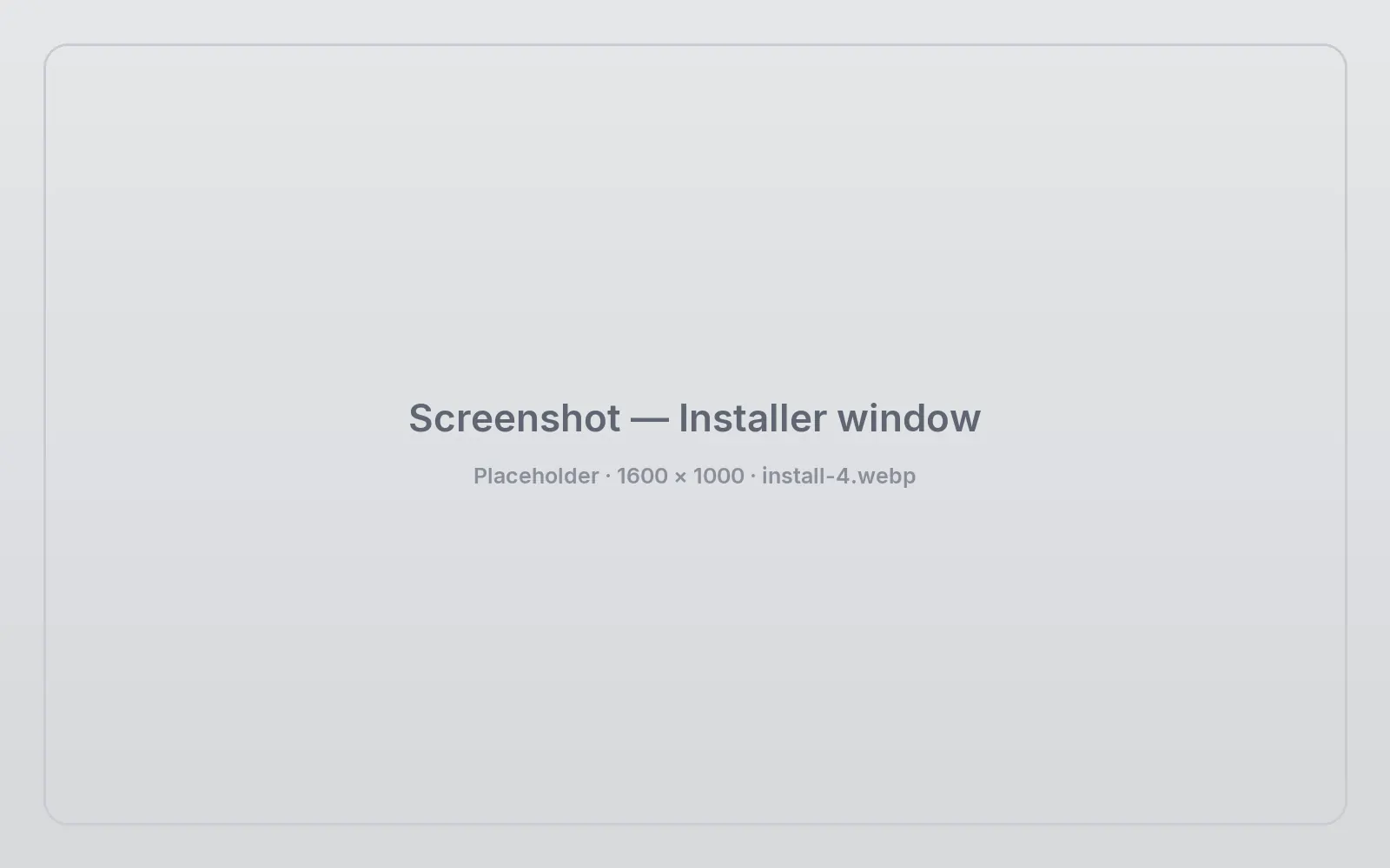 Installer window